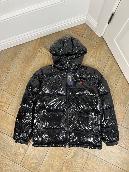 Пуховик Polo чорний глянець | Курта поло
