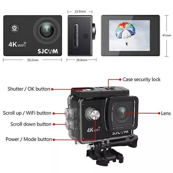 Экшн-камера SJCAM SJ4000 AIR 4K 30FPS