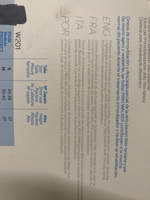 Ortótese para imobilização tíbiotársica