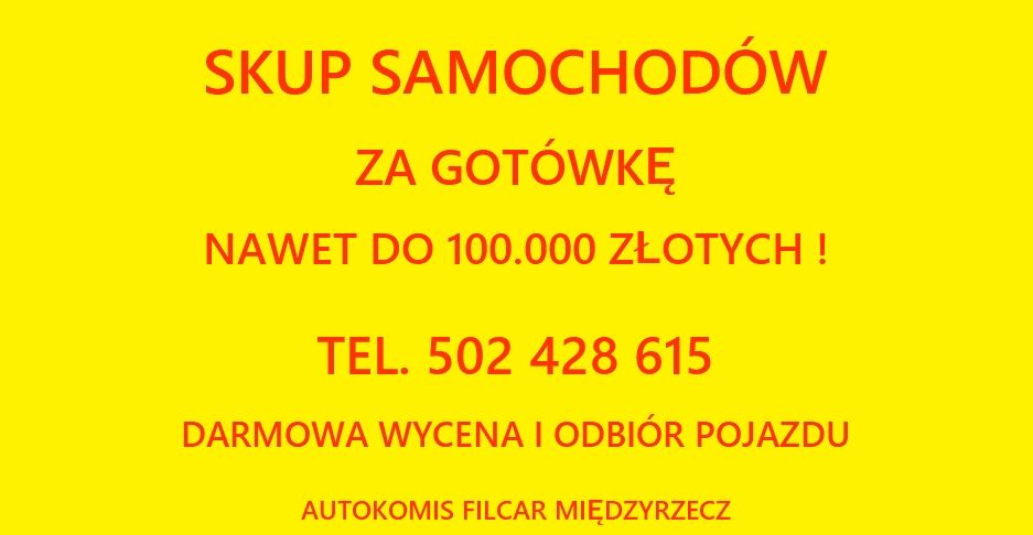 SKUP Samochodów za GOTÓWKĘ salon samochodowy odkupi! Do 100.000 zł