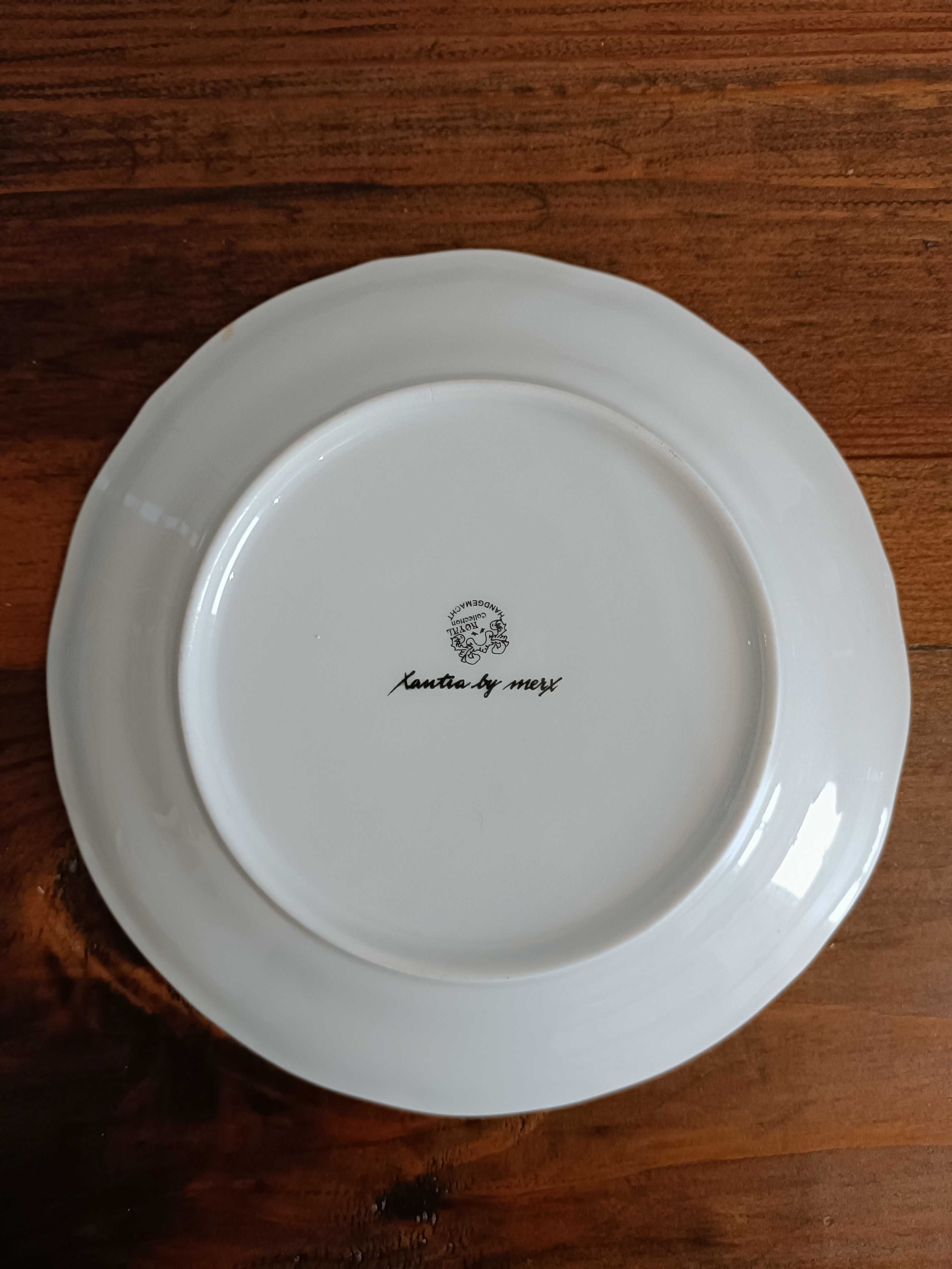 Zestaw śniadanowy - Porcelana pozłacana - Filiżanka oraz 2 talerze