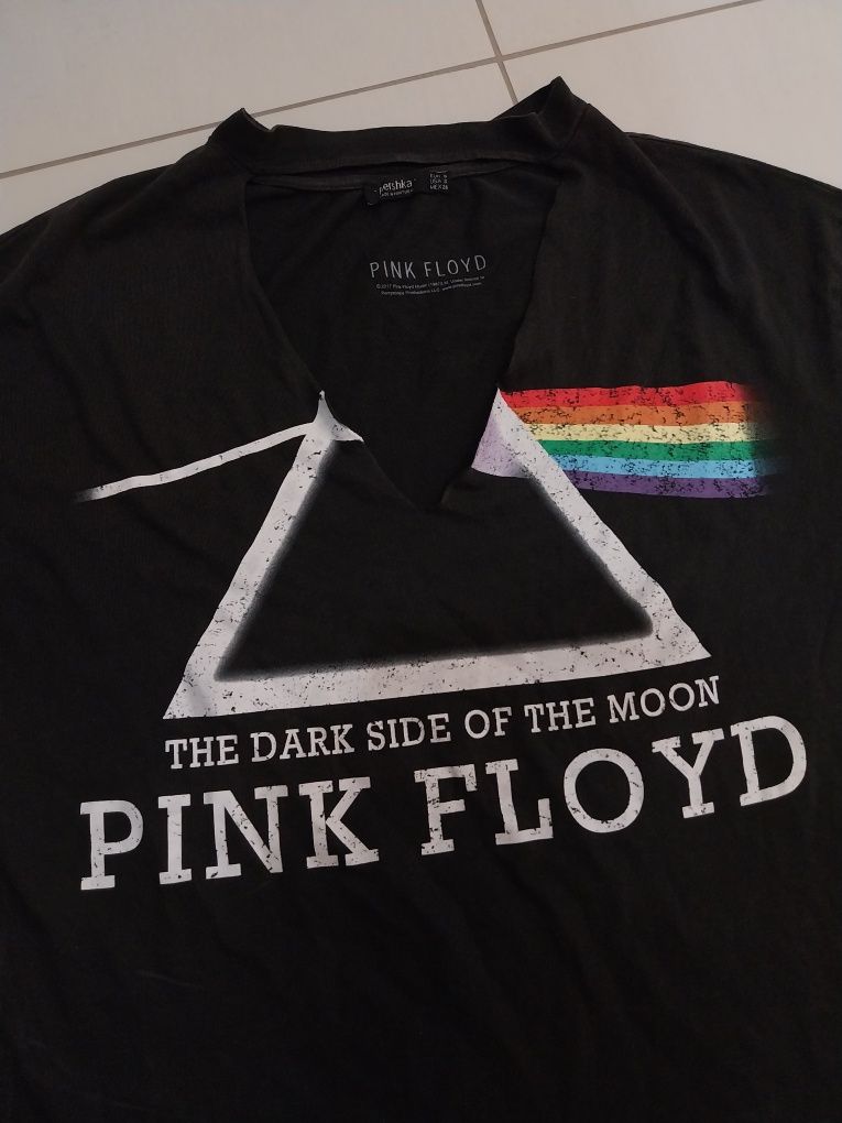 Czarny tshirt Bershka, Pink Floyd, rozmiar S, M
