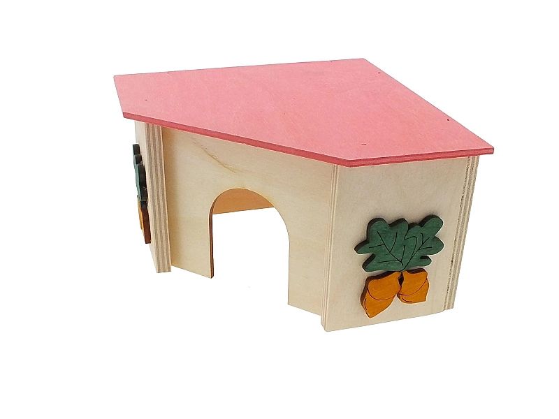 Drewniany domek narożny dla gryzoni chomika P-03