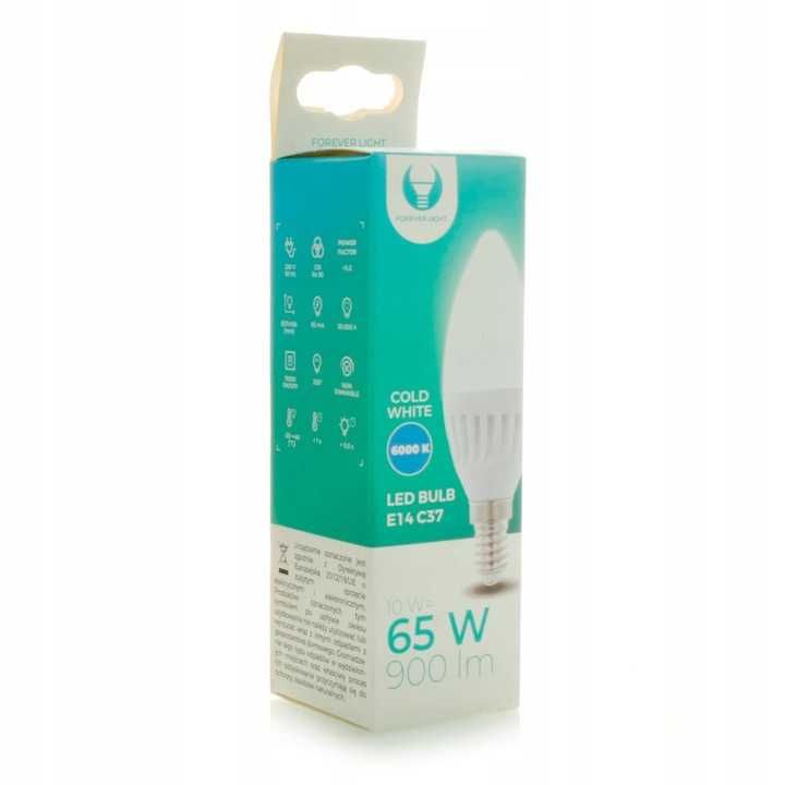 Żarówka LED E14 C37 10W 6000K 900lm Forever kol Białe Zimne Sklep Wawa