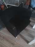 Fotel welur czarny