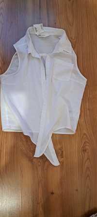 Biała bluzka , koszula wiązana hm 170