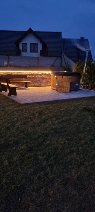 Domek na Kaszubach z kominkiem i balia staw rybki