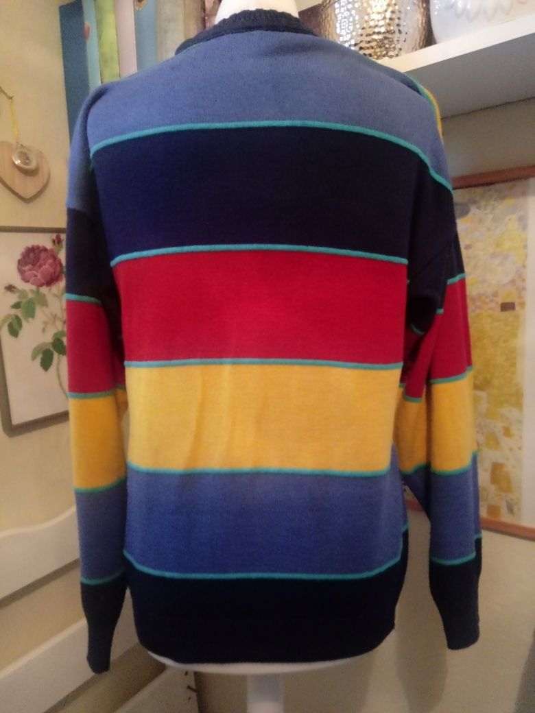 Pulower w pasy w rozmiarze XL; vintage