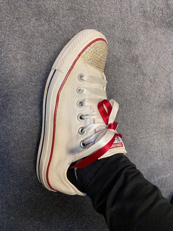 Converse All star trampki sneakers białe cyrkonie 37,5 38 Chuck taylor