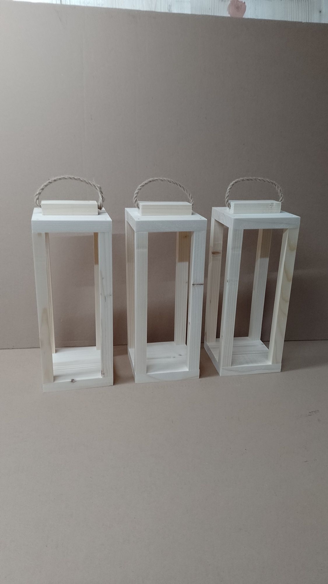 KOMPOZYCJA baza lampion drewniany latarnia z drewna loft SZYBKA WYSYLK