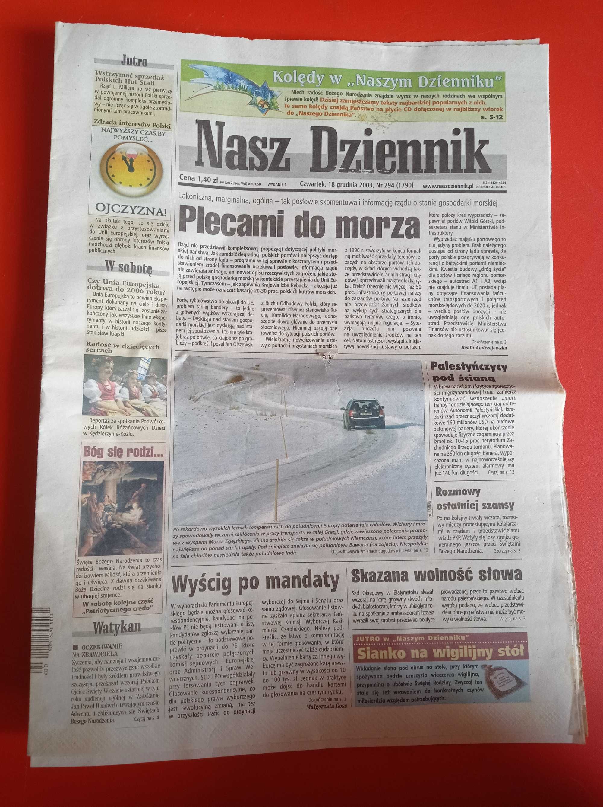 Nasz Dziennik, nr 294/2003, 18 grudnia 2003