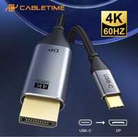 Кабель CABLETIME USB Type-C to DisplayPort (Thunderbolt 3) 1.8m 4K/60H