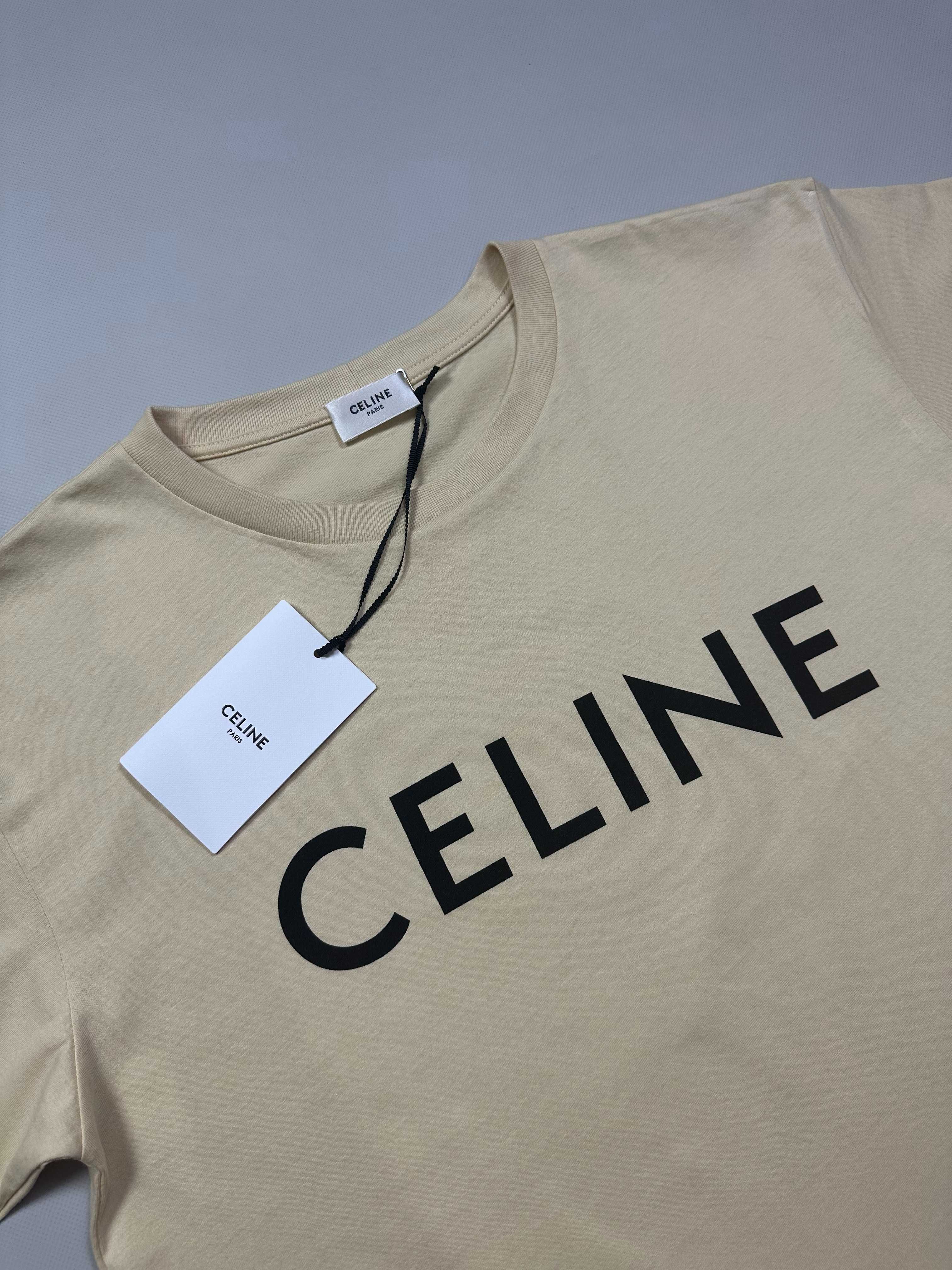 Футболка Celine Beige Cream Coton Tee regular fit футболка селин селін