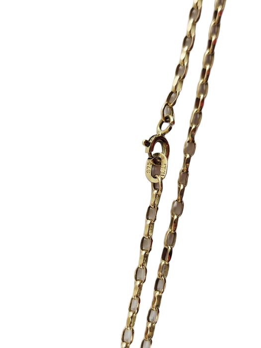 Długi elegancki łańcuszek splot ankier próba 375 długość 65 cm