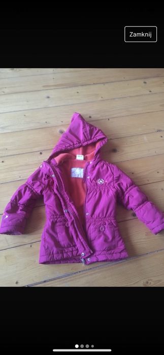 Różowa parka z kapturem