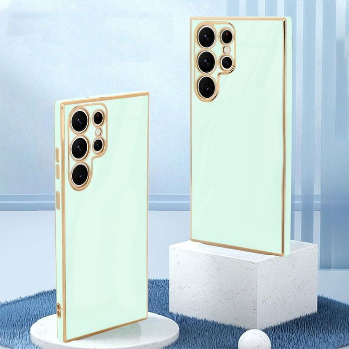 Etui Plecki Samsung Galaxy S23 Ultra Miętowy Złoty