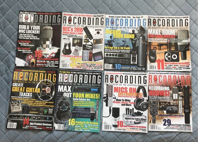 Magazyny muzyczne Recording Magazine kolekcja 8 gazet o inż. dźwięku