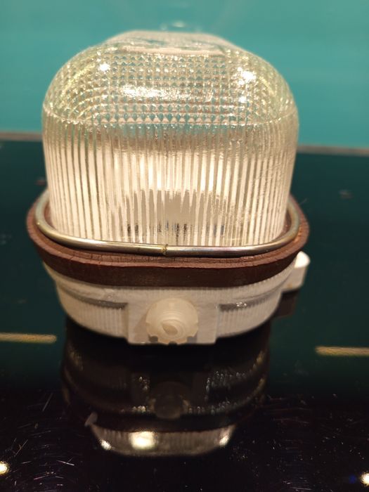 Lampa oprawa kanałowa, przemysłowa OPKZ-60 loft, PRL