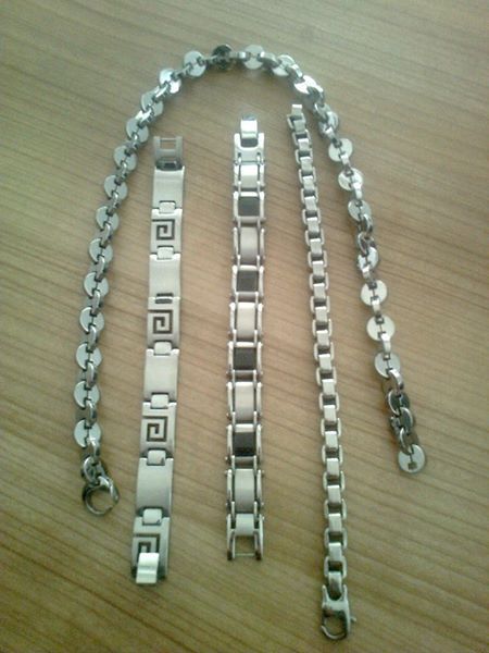 pulseiras e corrente aço