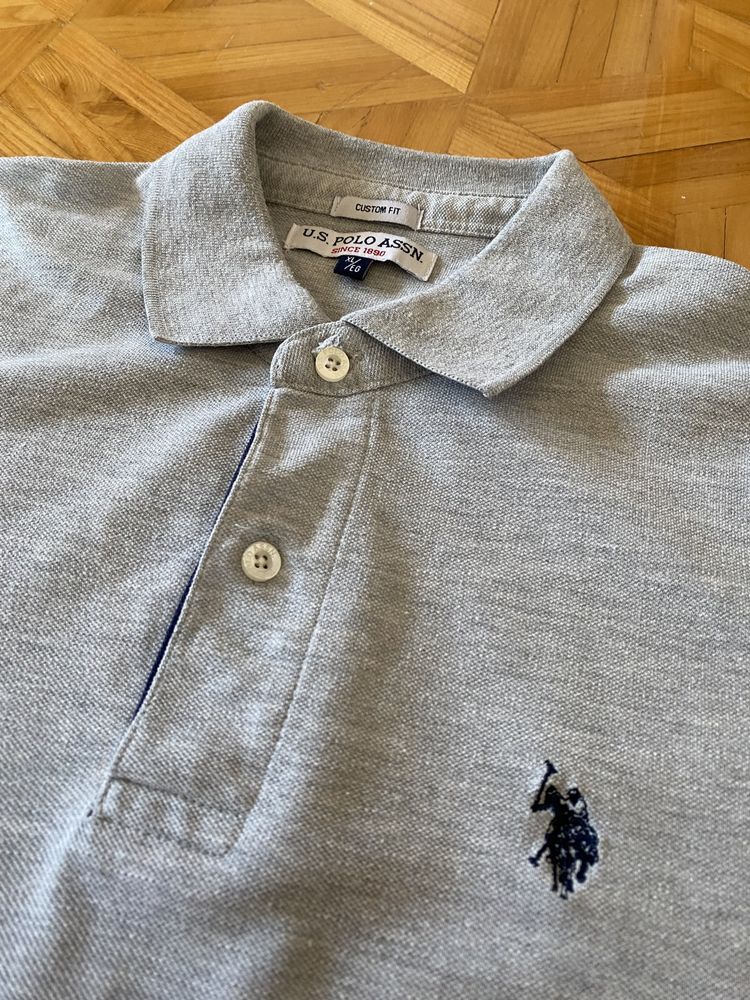 T-shirt polo męskie U.S. POLO ASSN. rozmiar XL szara