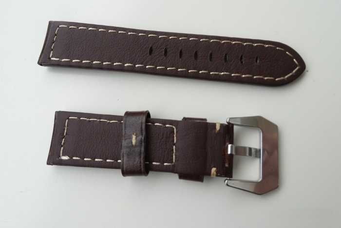 Gruby pasek do zegarka 24mm Panerai PAM beżowy brązowy klamra pre-v
