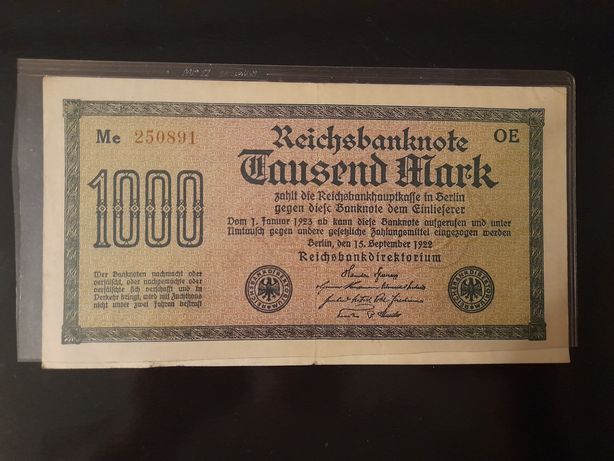 Niemcy 1000 marek 1922 seria Me