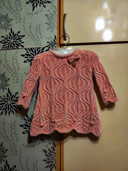 Тёплое платье для девочки размер 68