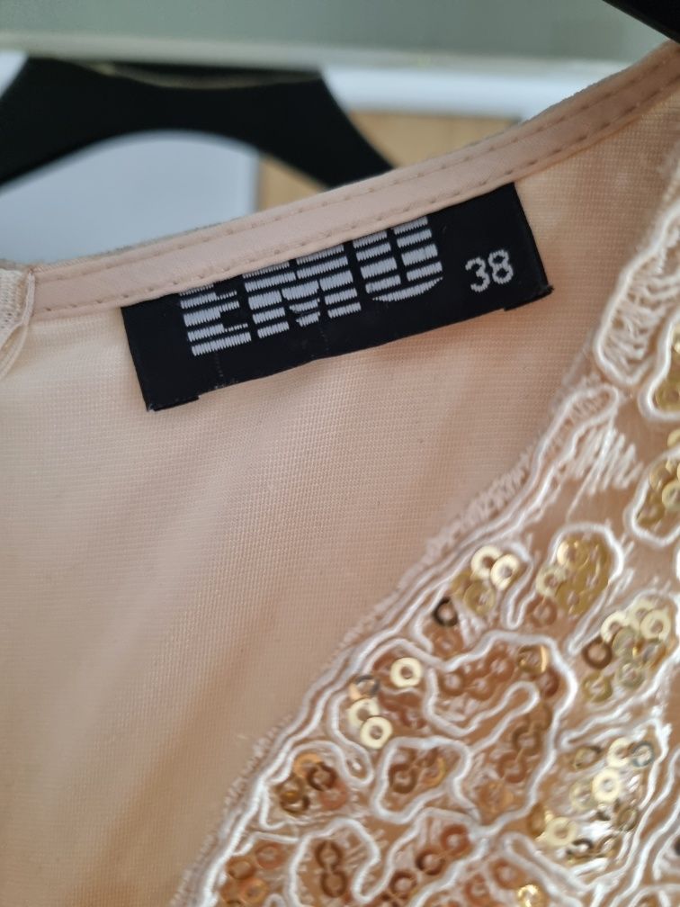 Sukienka Emo, biało-złota, rozmiar 38