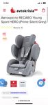 Продам  автокресло RECARO Young Sport HERO