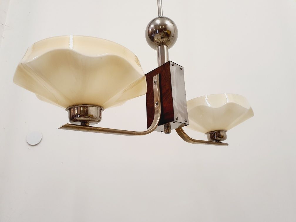 Dwupunktowy Żyrandol Art Deco