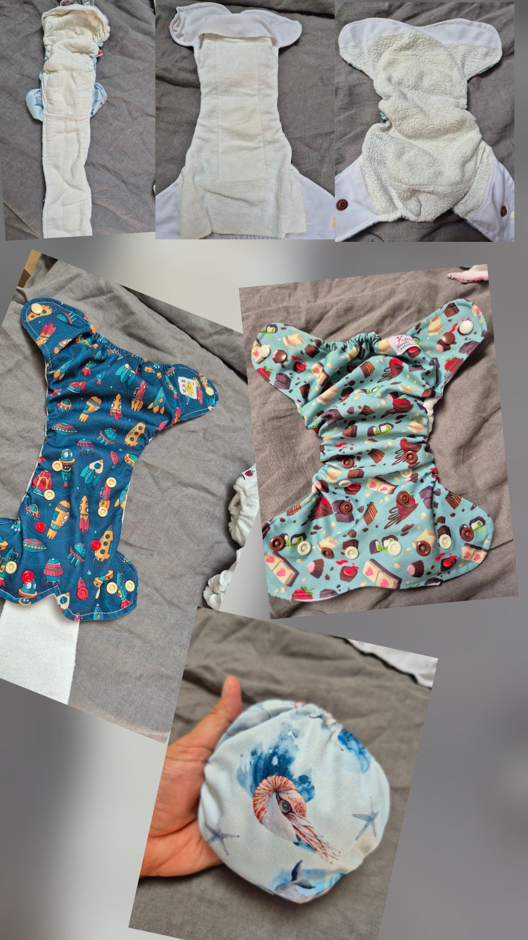 Zestaw pieluch wielorazowych pul formowanki nb newborn