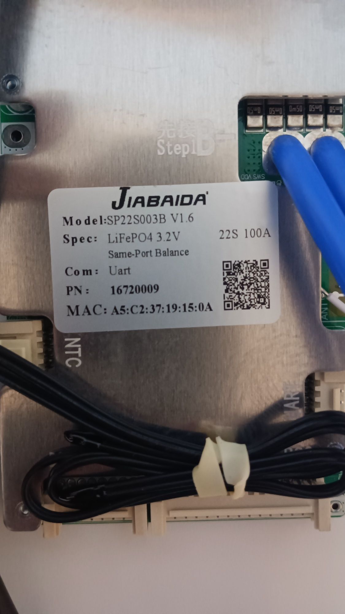 JBD Smart BMS 6-8S 6-21S 6-22S 100A/300A

(Li-ion, LiFePO4, Bluetooth
