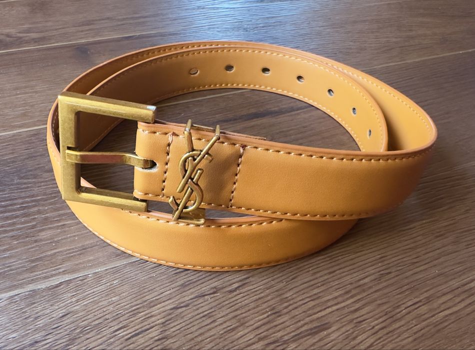 Pasek YSL brązowy rudy 100 cm