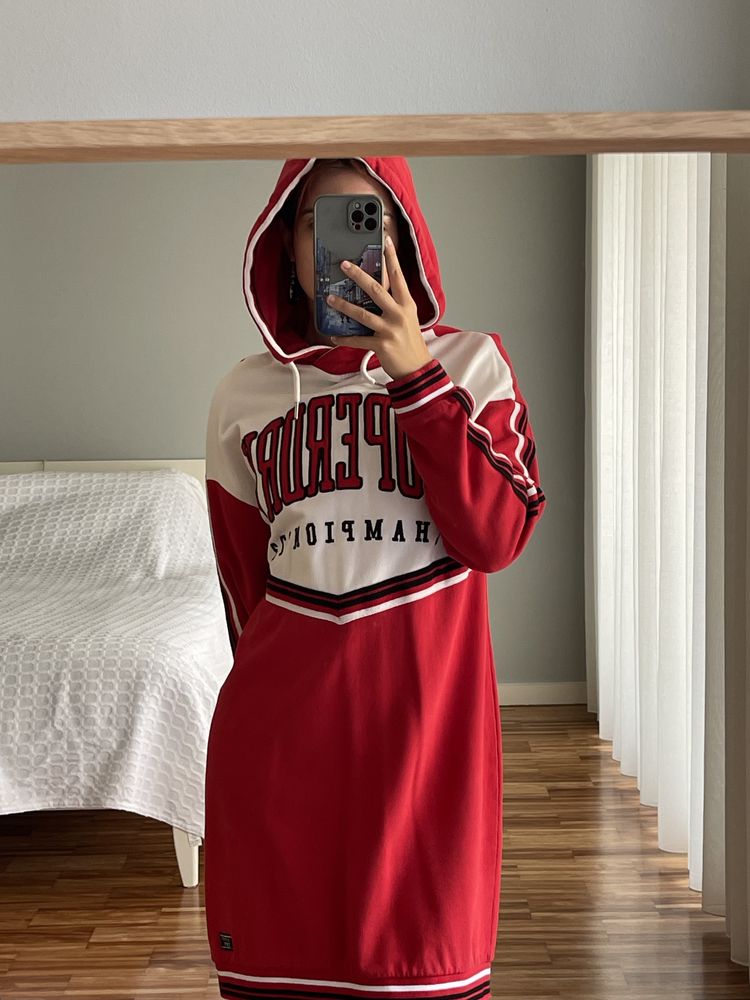 Vestido/Sweat superdry com capuz