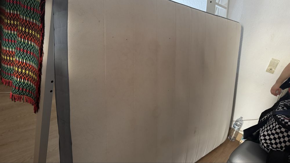 STORA Estrutura de cama alta, velatura branca, 140x200 cm