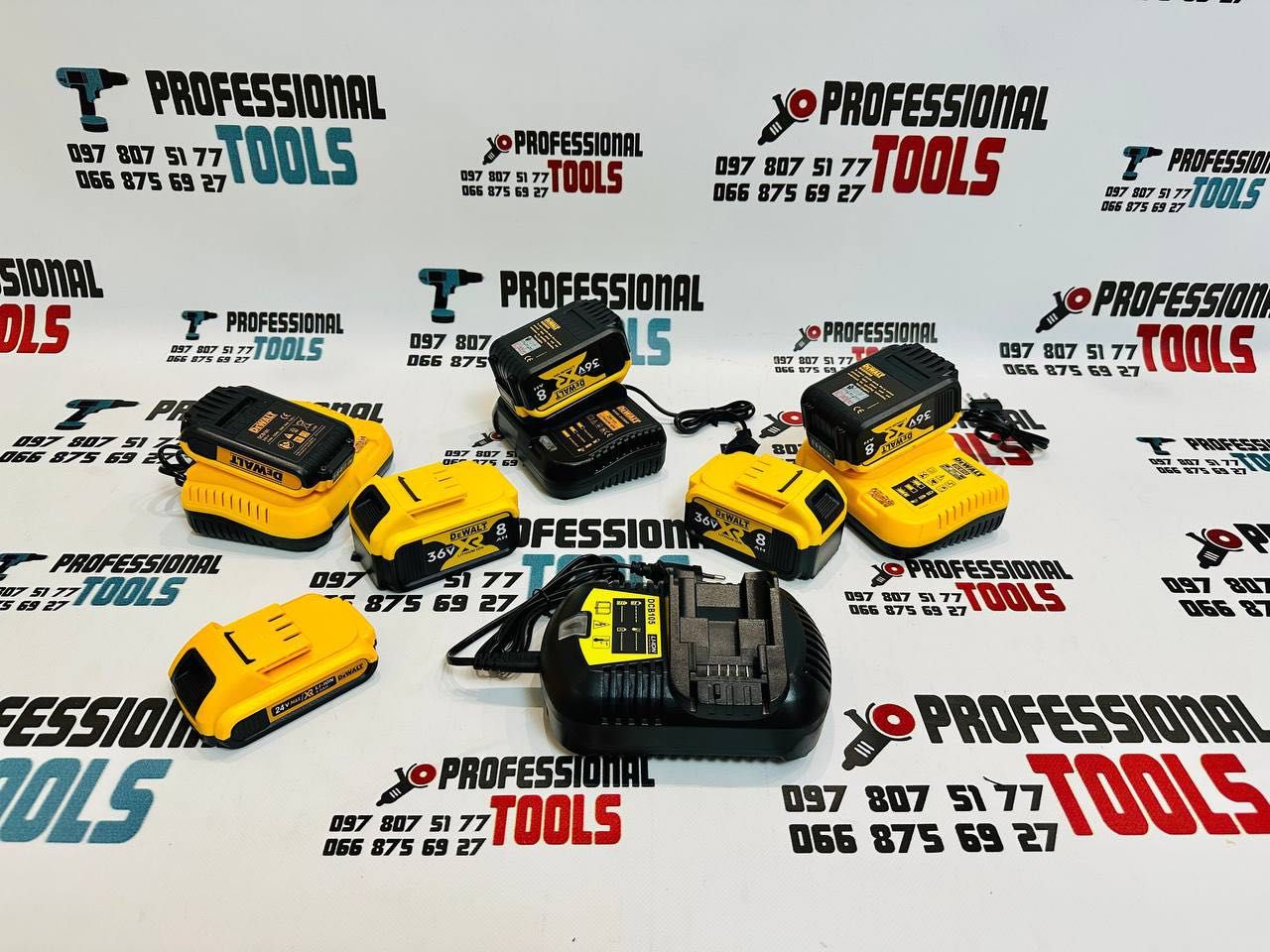 Аккумуляторы и зарядные устройства АКБ Makita DeWALT 12V-36V 1-9A