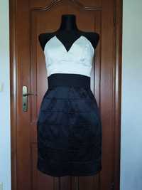 Czarno biała sukienka na wesele rozmiar M 38