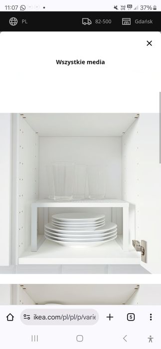 Variera ikea półka wstawiana biala