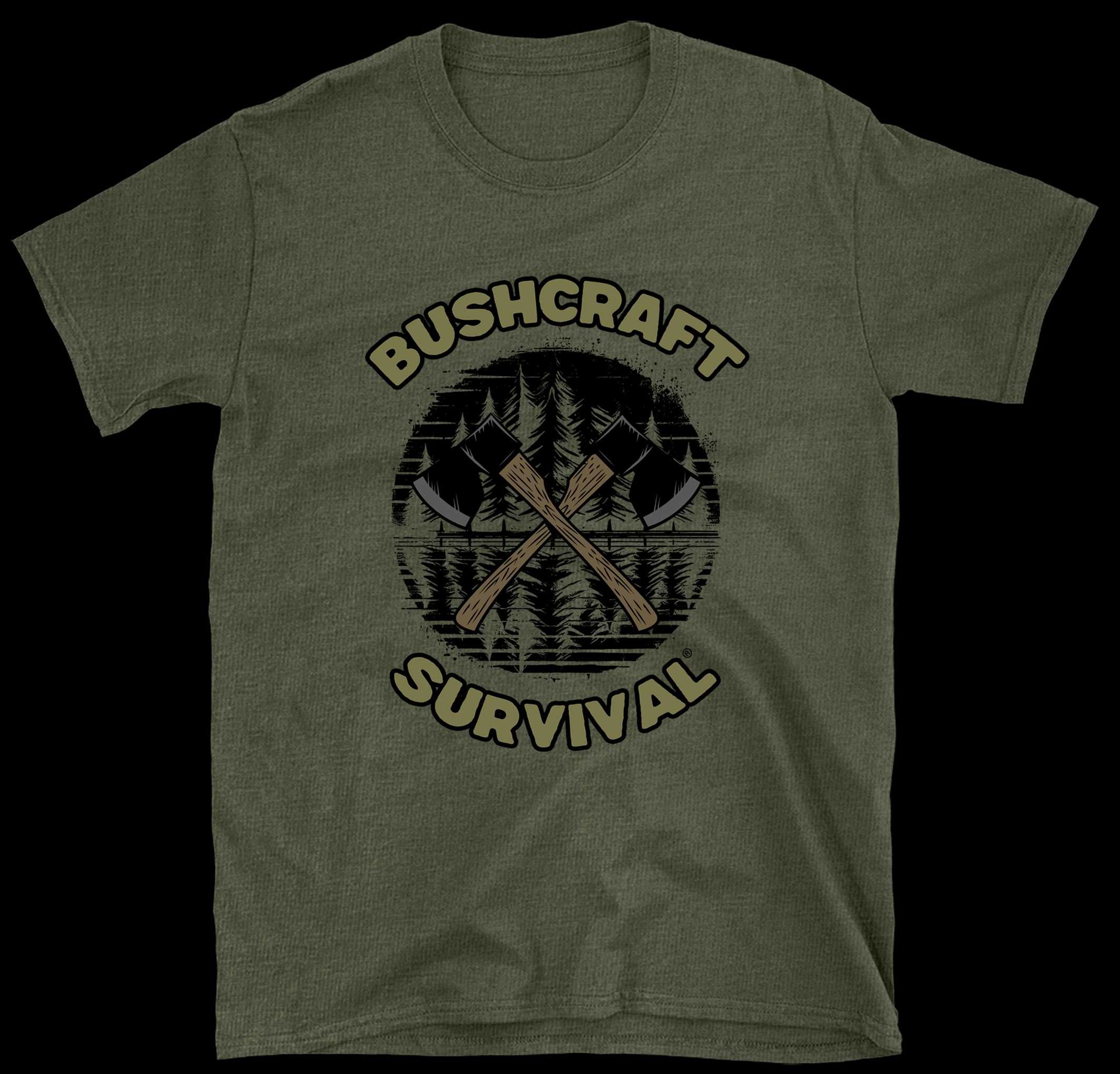 koszulka khaki survival, koszulka bushcraft, odzież survival, survival