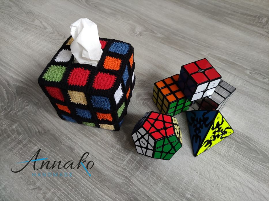 Chustecznik Kostka Rubika pudełko oryginalne opakowanie na chusteczki