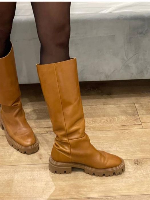 Сапоги кожа Zara 39 р.