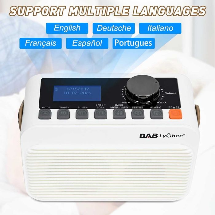 Radio FM cyfrowe DAB/DAB+ Bluetooth karty TF wyświetlacz LED przenośny