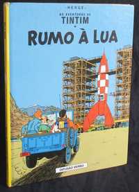 Livro BD Tintim Rumo à Lua Difusão Verbo