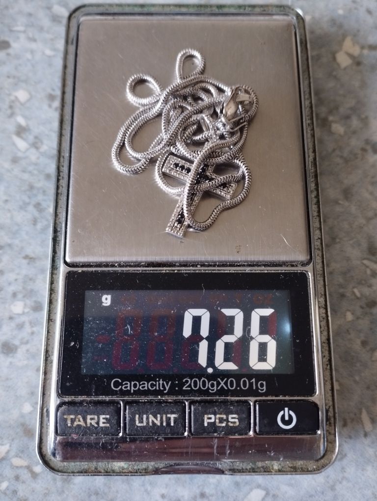 Серебряная цепочка с кулоном 7.26 грамма 49 см