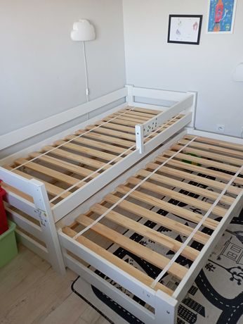 łóżko podwójne dla dzieci 80x190 (białe - sosna)