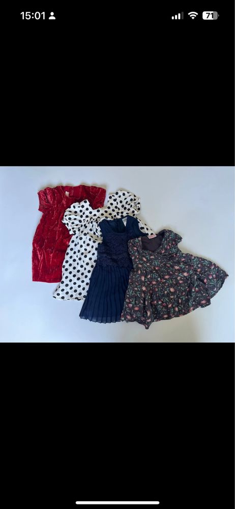 Zestaw paka ubranek letnich dziewczynka r. 80. Sukienki eleganckie