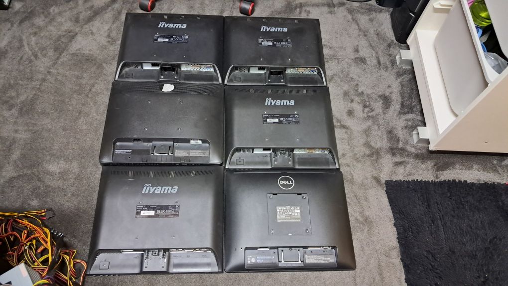 6x Monitorów, Monitor DVI VGA sprawne Cena za całość!