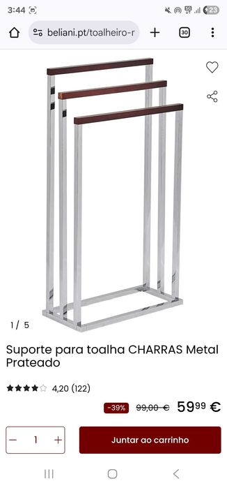 Toalheiro de pé Beliani-novo