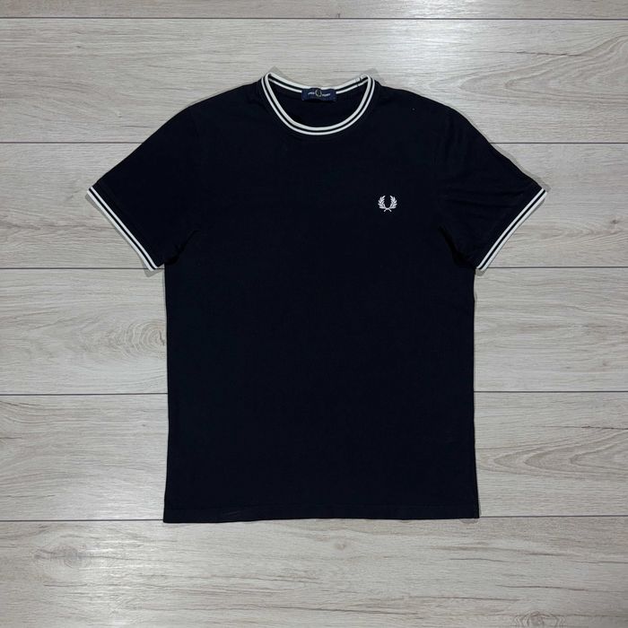 Нова Чорна футболка Фред Перрі Fred Perry Ringer Luxury, розмір S