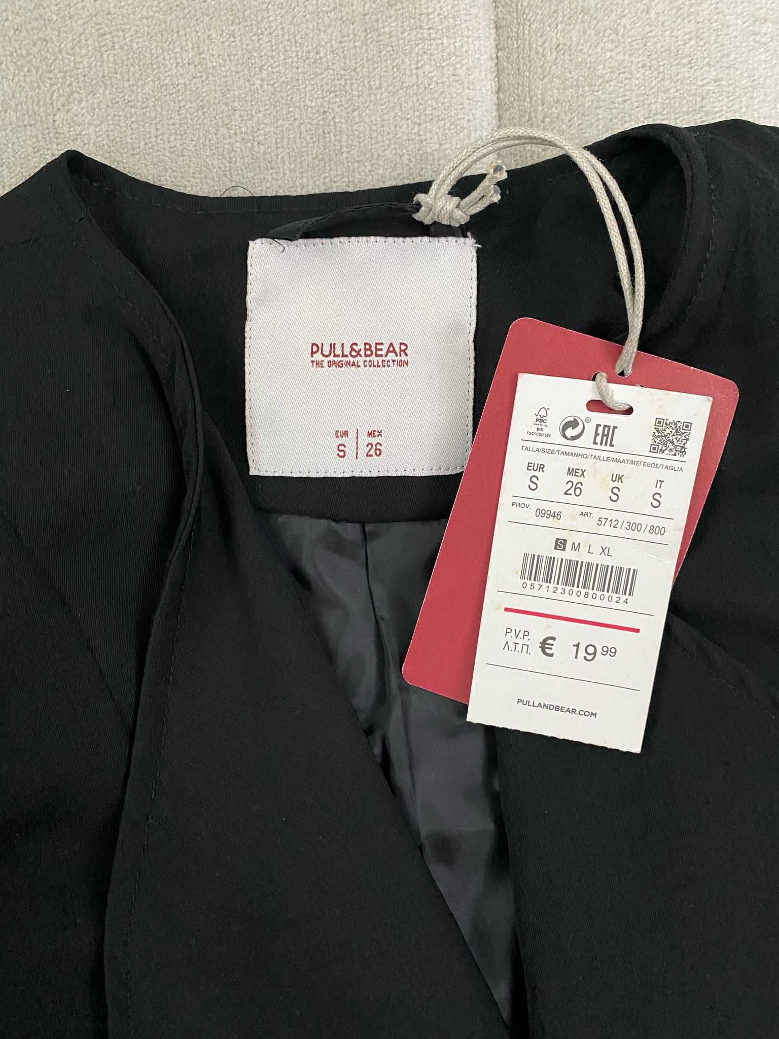 Casaco tipo blazer (fino), preto, da Pull & Bear
